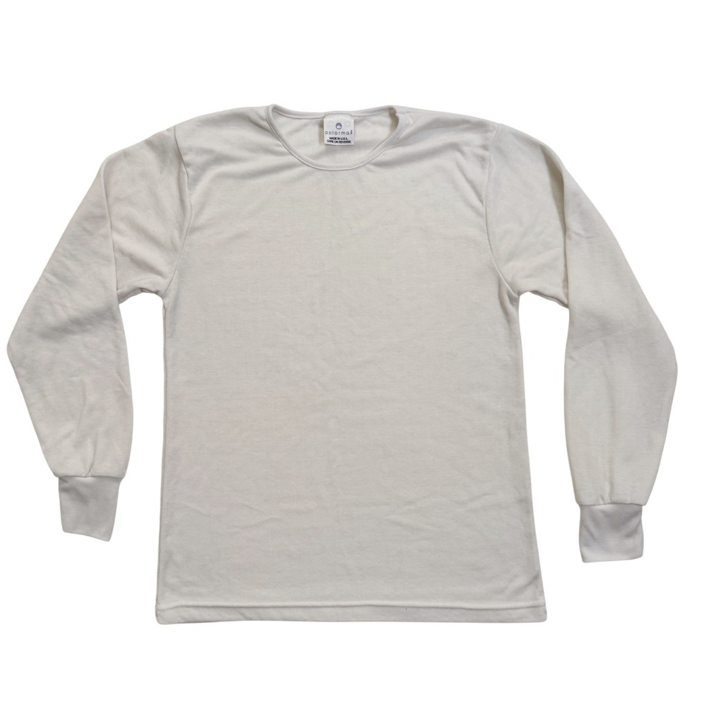 Polarmax Thermal Top Small Cream Long Sleeve Base Layer Crew Neck Made in USA